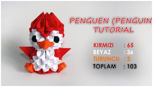 origami 3d pinguino