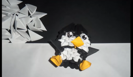 pinguino de origami 3d